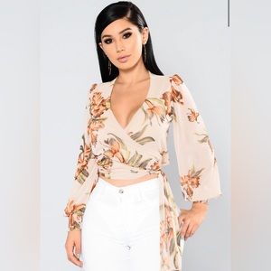 Floral Tie Front Top